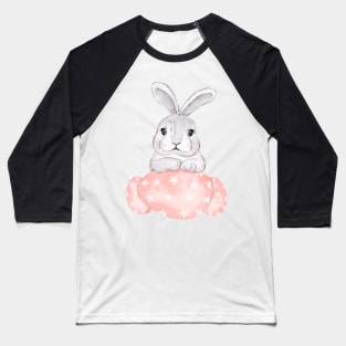 Bunny Eggs Pink Watercolor Baseball T-Shirt